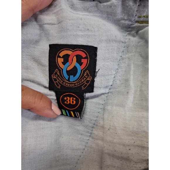 Gino Green Global Men Dark Wash Patched Embroidered Denim Jean Y2K Jeans Size 36 - Picture 4 of 13